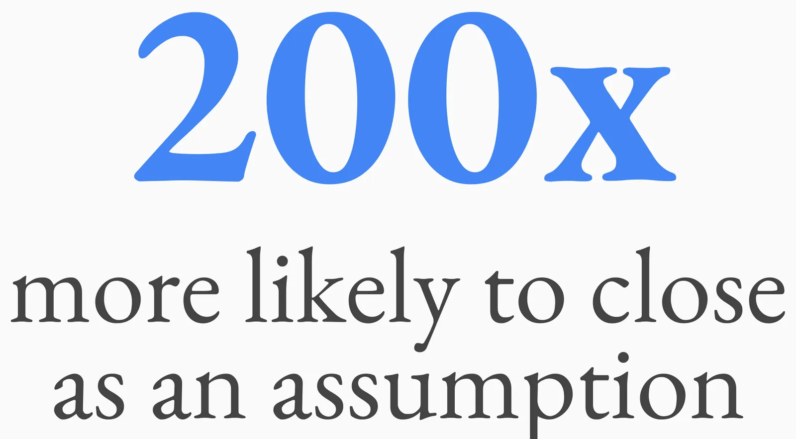 Using all three signals to market assumable loans results in a 200x more likely chance to close as an assumption.