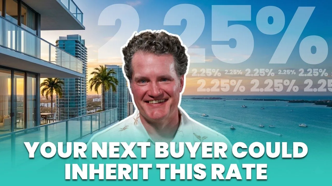 RWorld Talk episode title card asking what if your buyer could take over a 2.25% mortgage